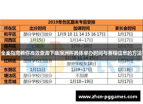 全面指南教你高效查询下庙澳洲杯具体举办时间与赛程信息的方法 全面指南教你高效查询下庙澳洲杯具体举办时间与赛程信息的方法