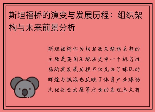斯坦福桥的演变与发展历程：组织架构与未来前景分析